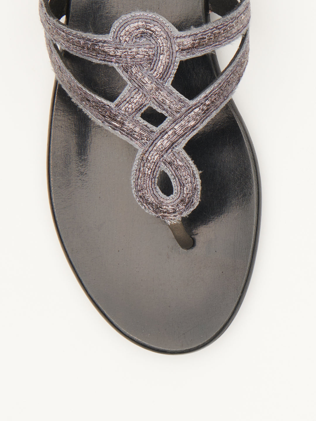 'PITTA' MOTIF EMBROIDERED FLATS