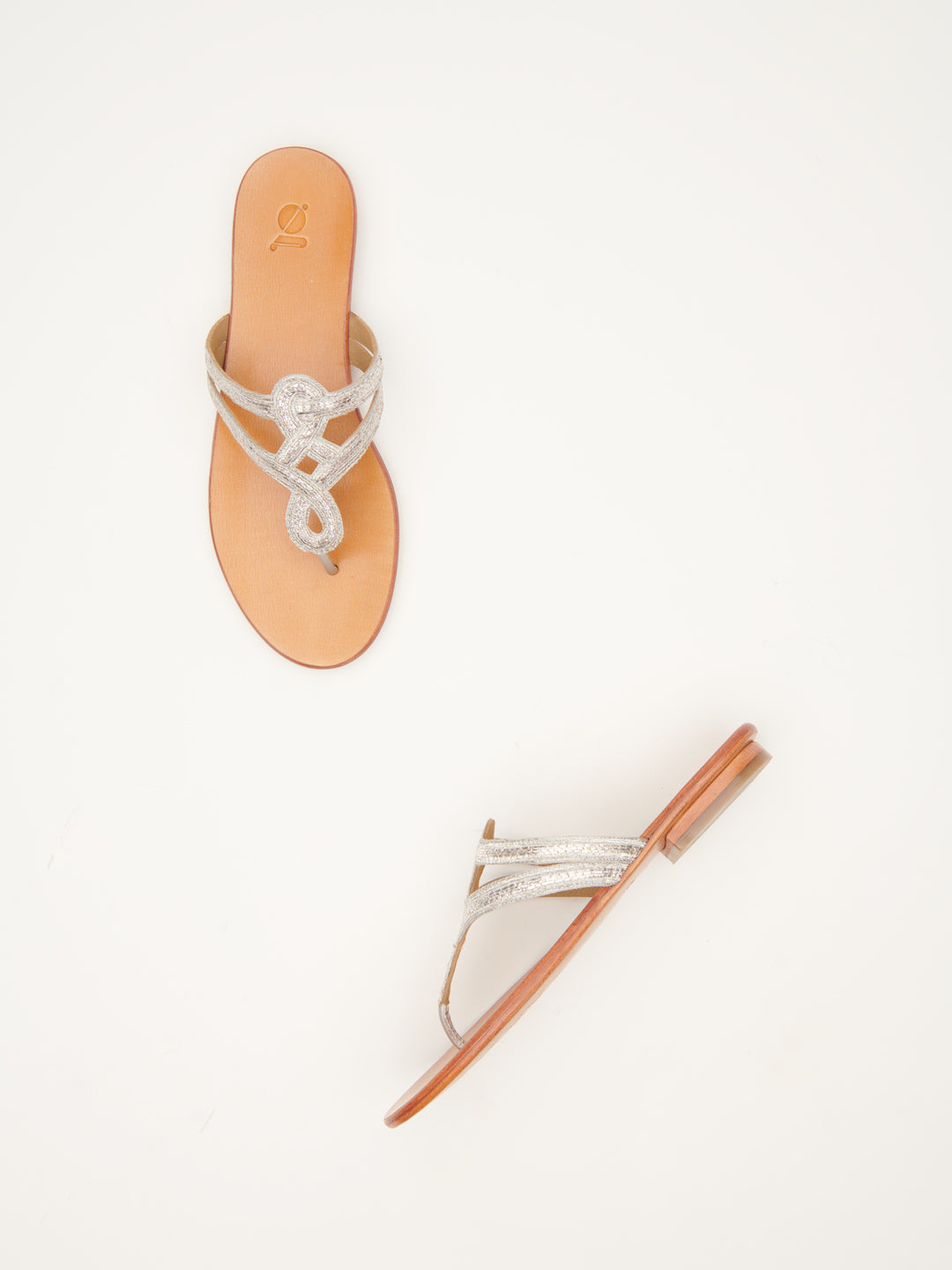 'PITTA' MOTIF EMBROIDERED FLATS