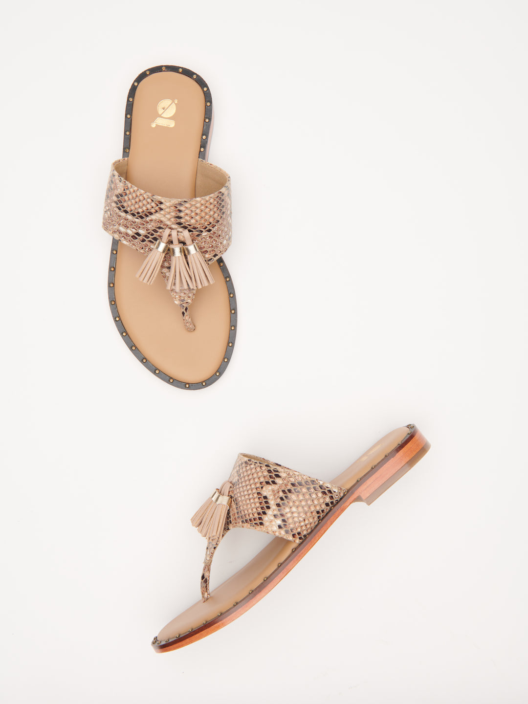 TASSELED PYTHON THONGS