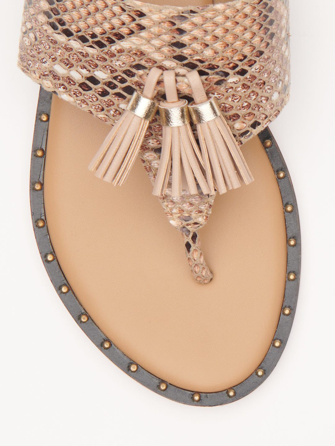 TASSELED PYTHON THONGS