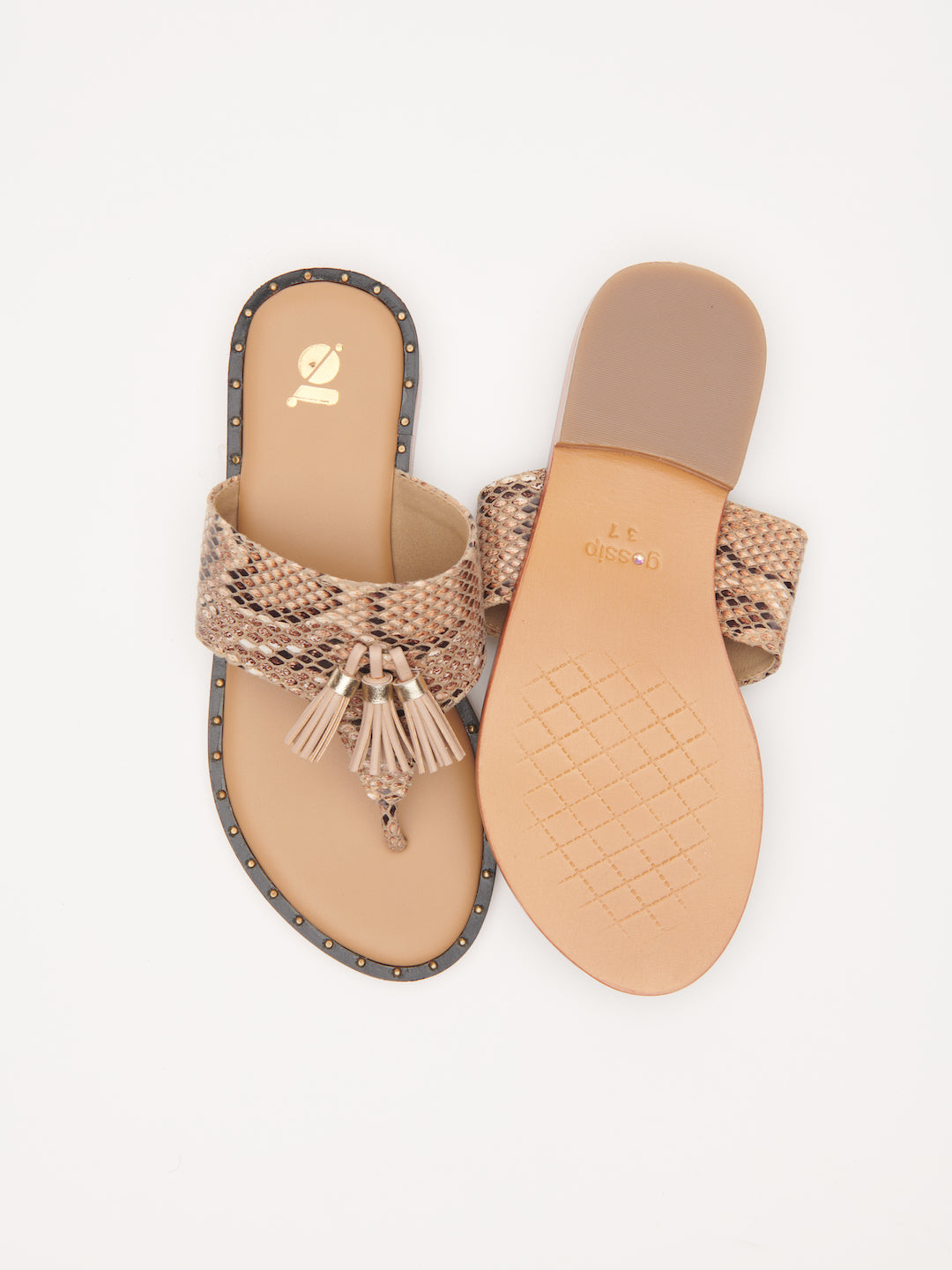 TASSELED PYTHON THONGS