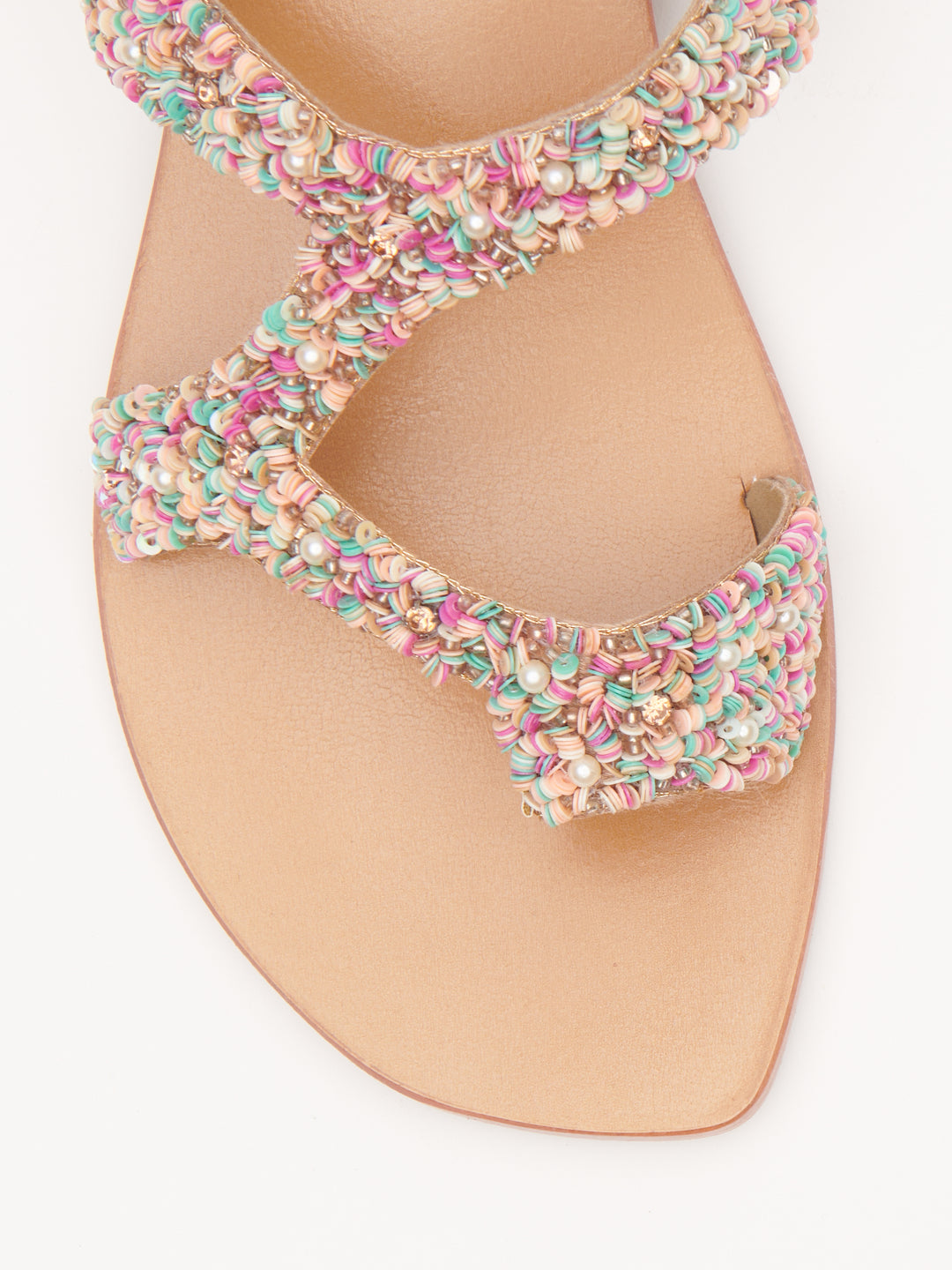 ASYMMETRICAL BEADED THONGS