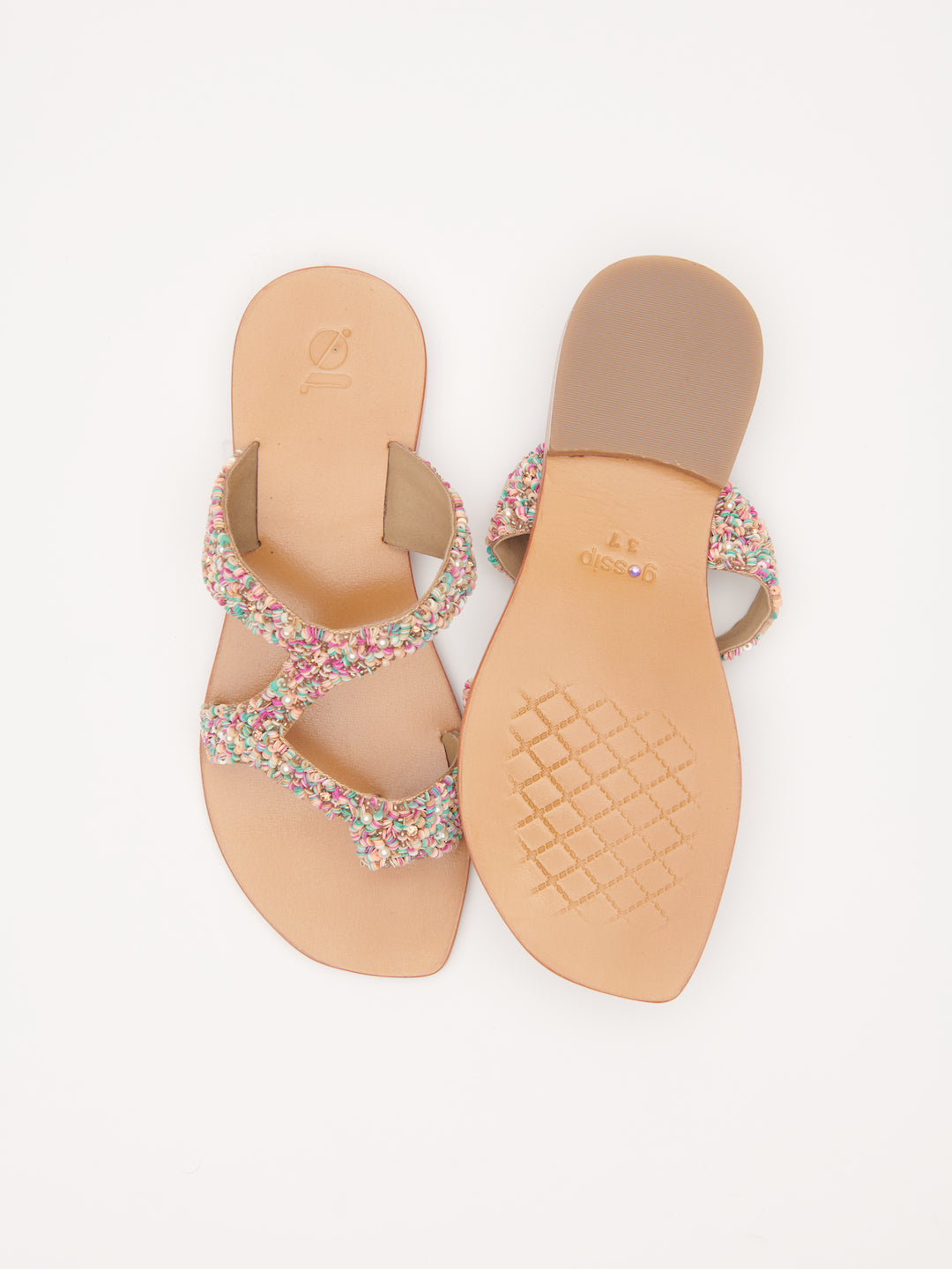 ASYMMETRICAL BEADED THONGS