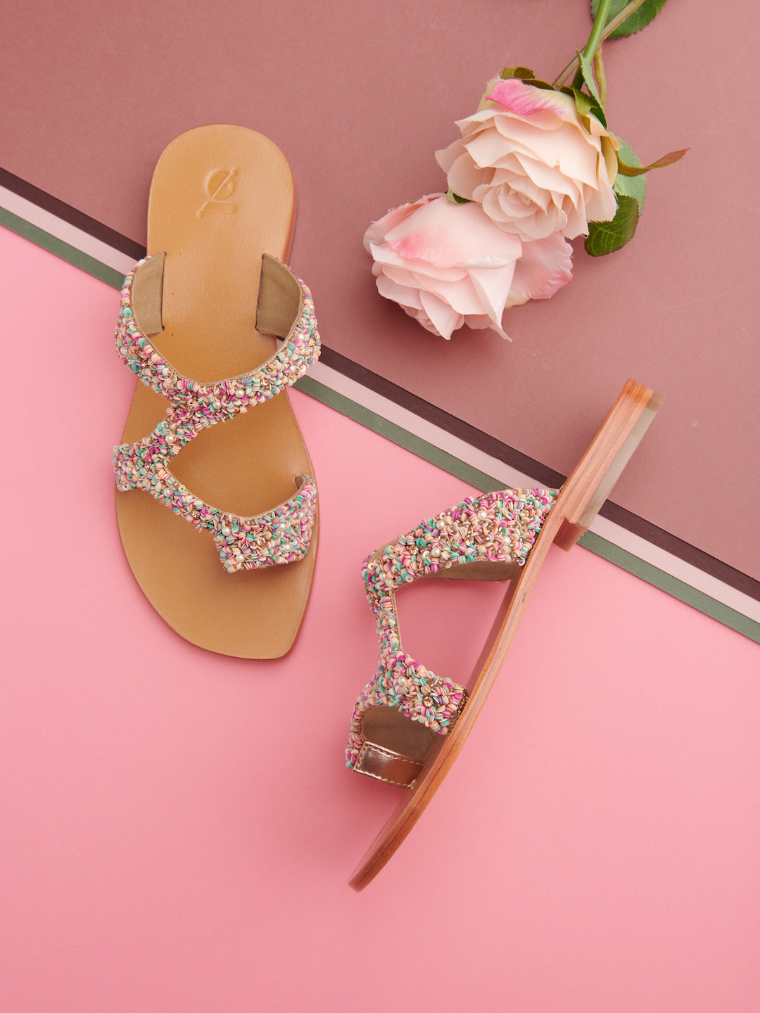 ASYMMETRICAL BEADED THONGS