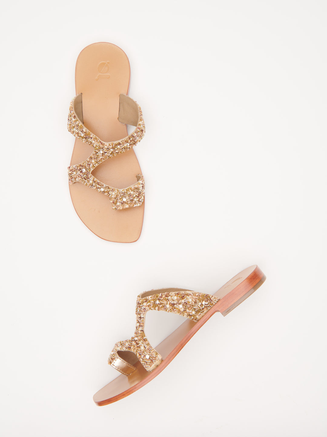 ASYMMETRICAL BEADED THONGS