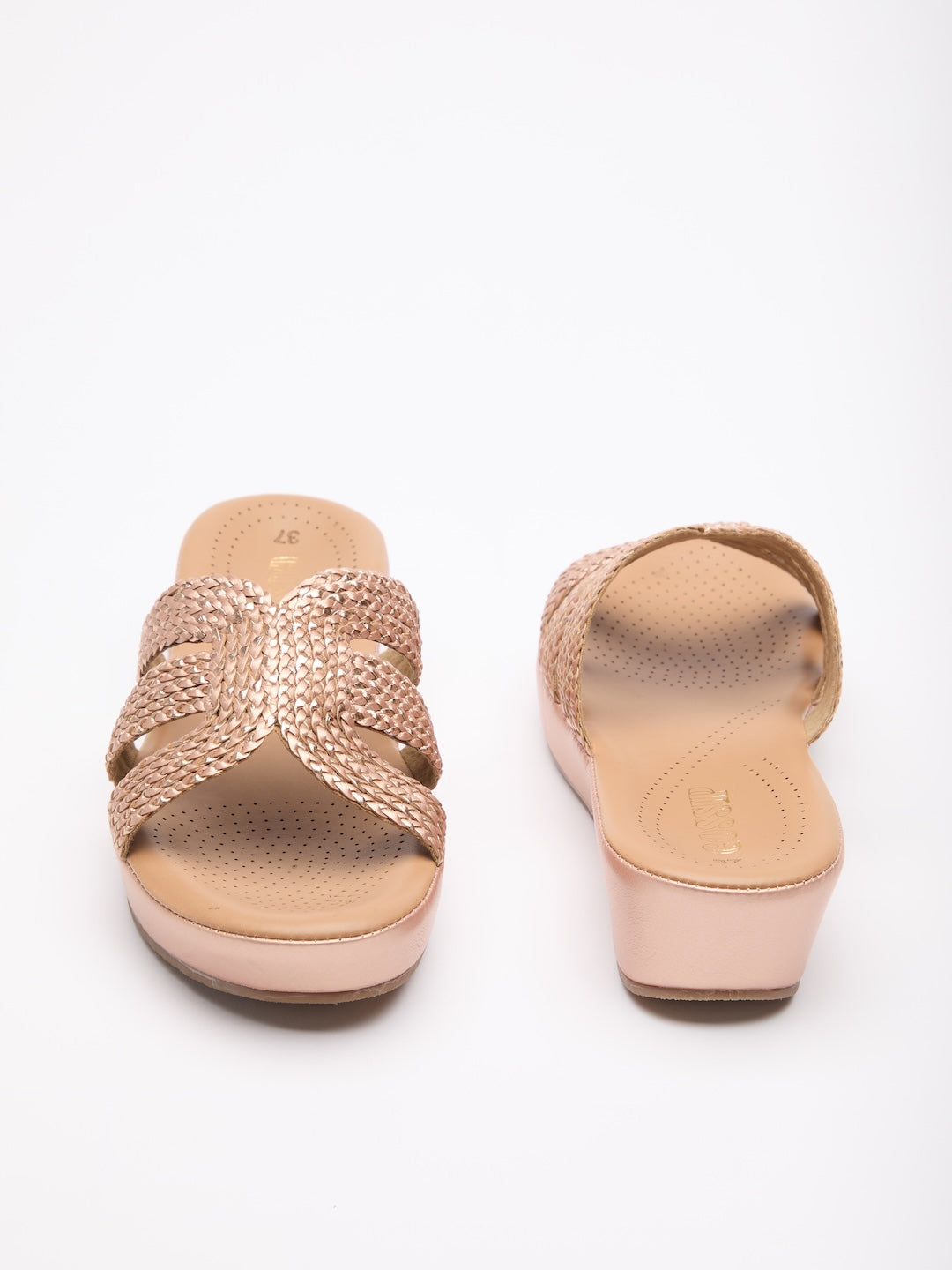 Blush Interlace Slides