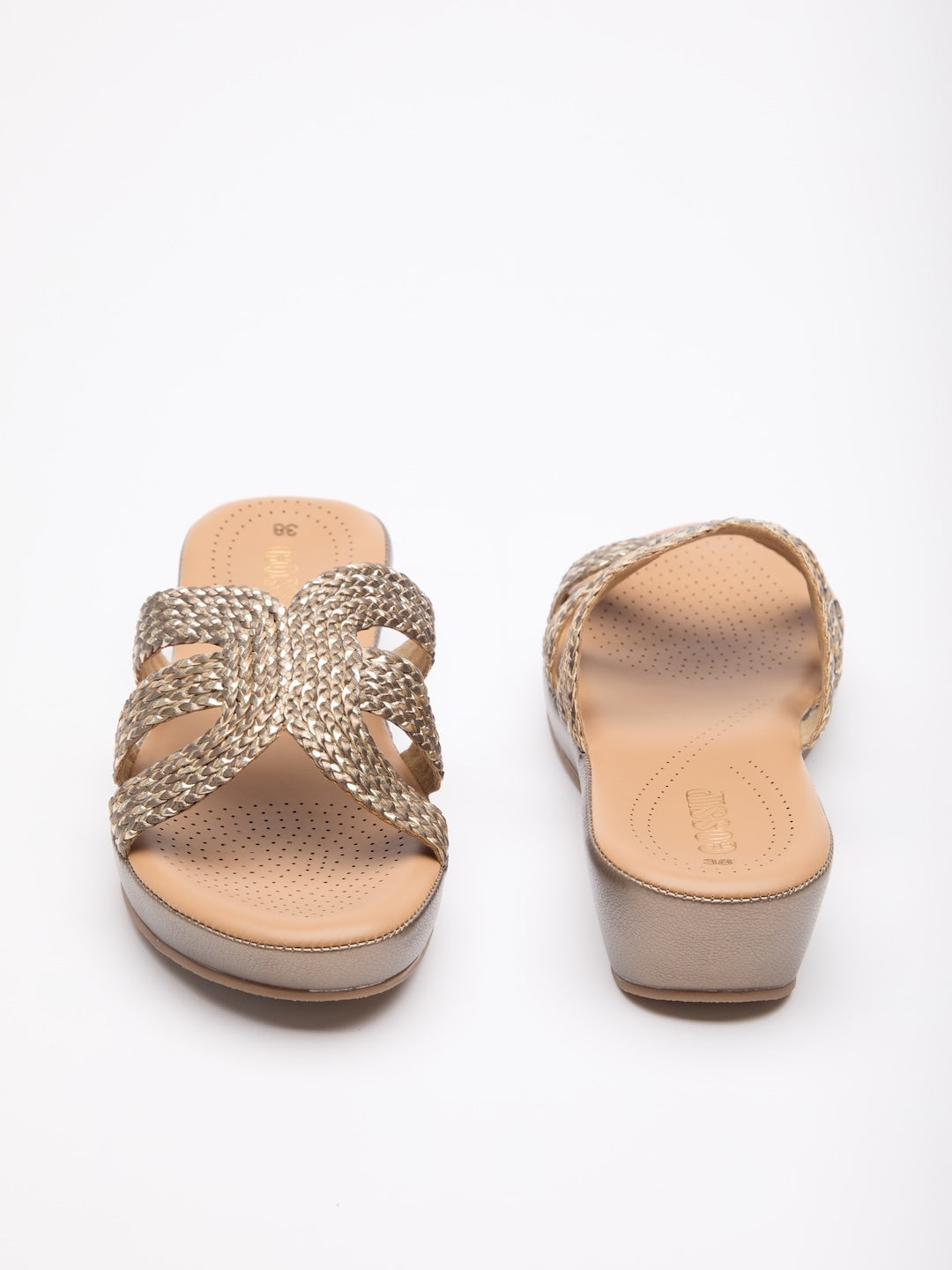Blush Interlace Slides