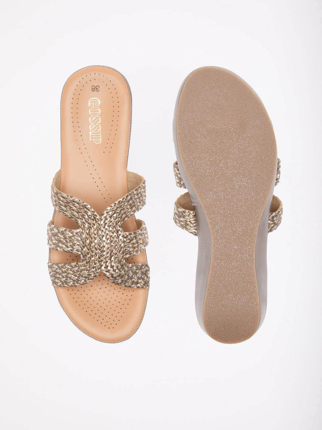 Blush Interlace Slides