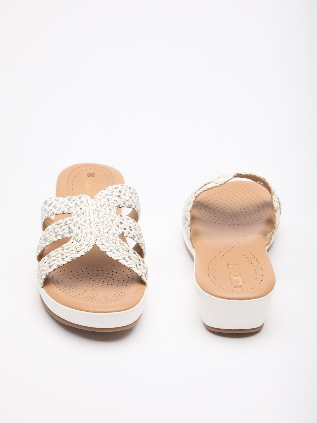 Blush Interlace Slides