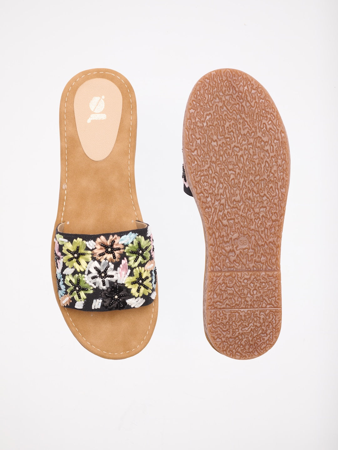 Raffia Bloom Slides