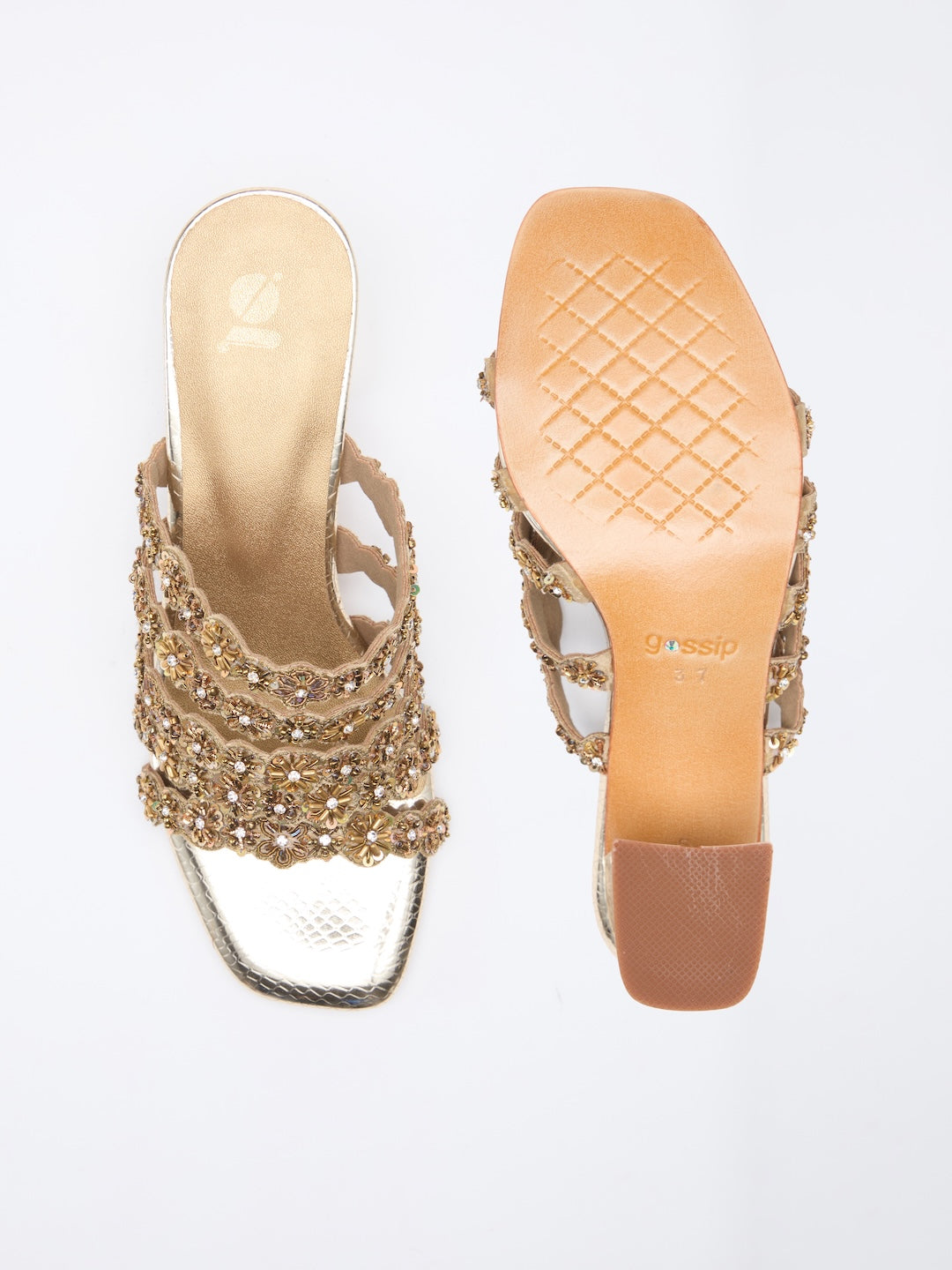 EMBELLISHED BLOOM HEELS