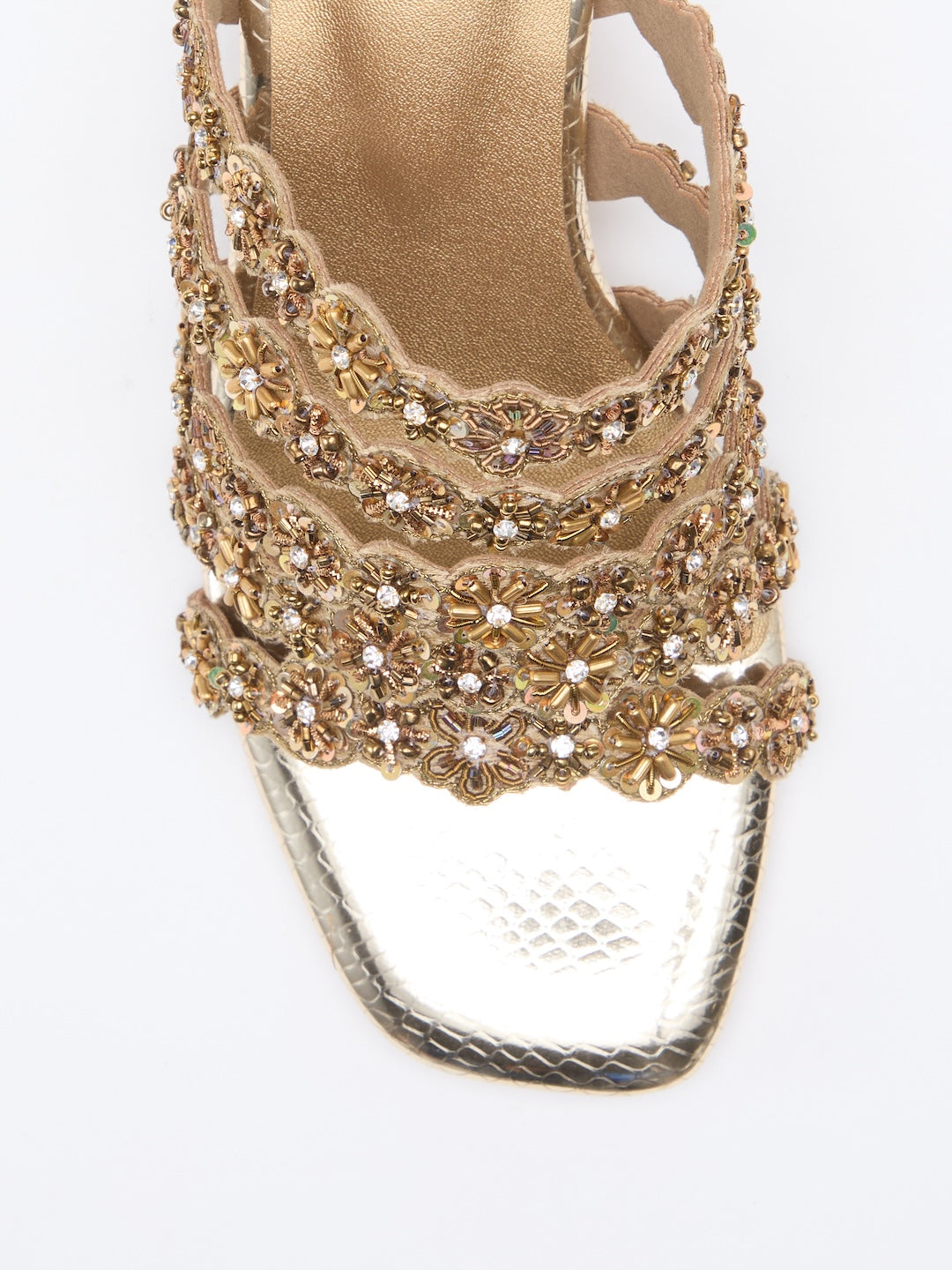 EMBELLISHED BLOOM HEELS
