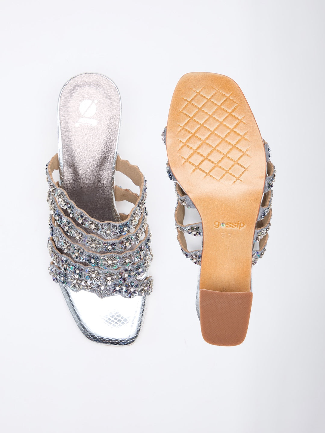 EMBELLISHED BLOOM HEELS