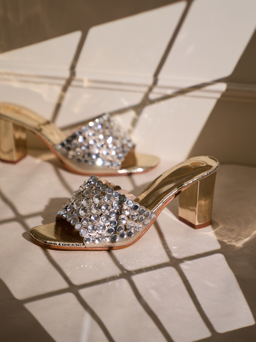 Crystal Bloom Heels