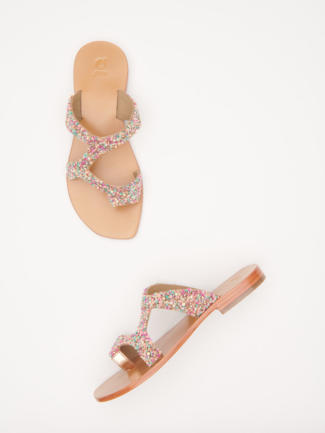 ASYMMETRICAL BEADED THONGS