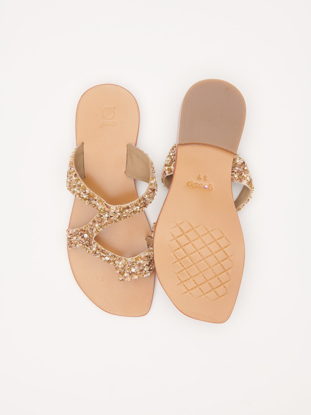 ASYMMETRICAL BEADED THONGS