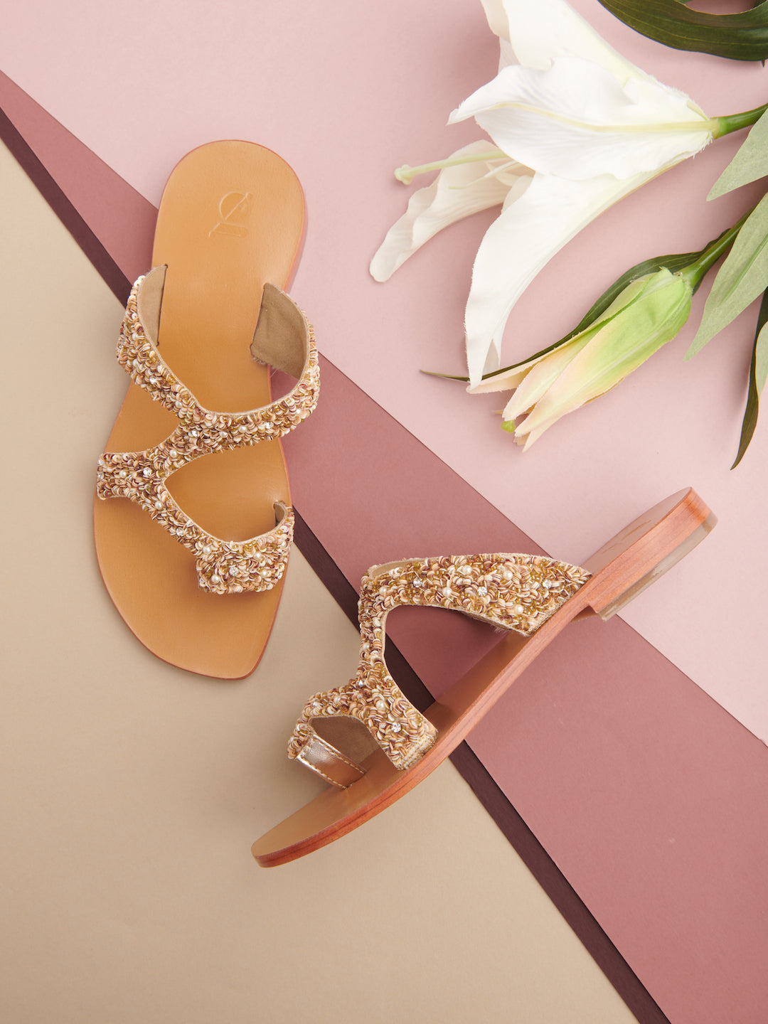 ASYMMETRICAL BEADED THONGS