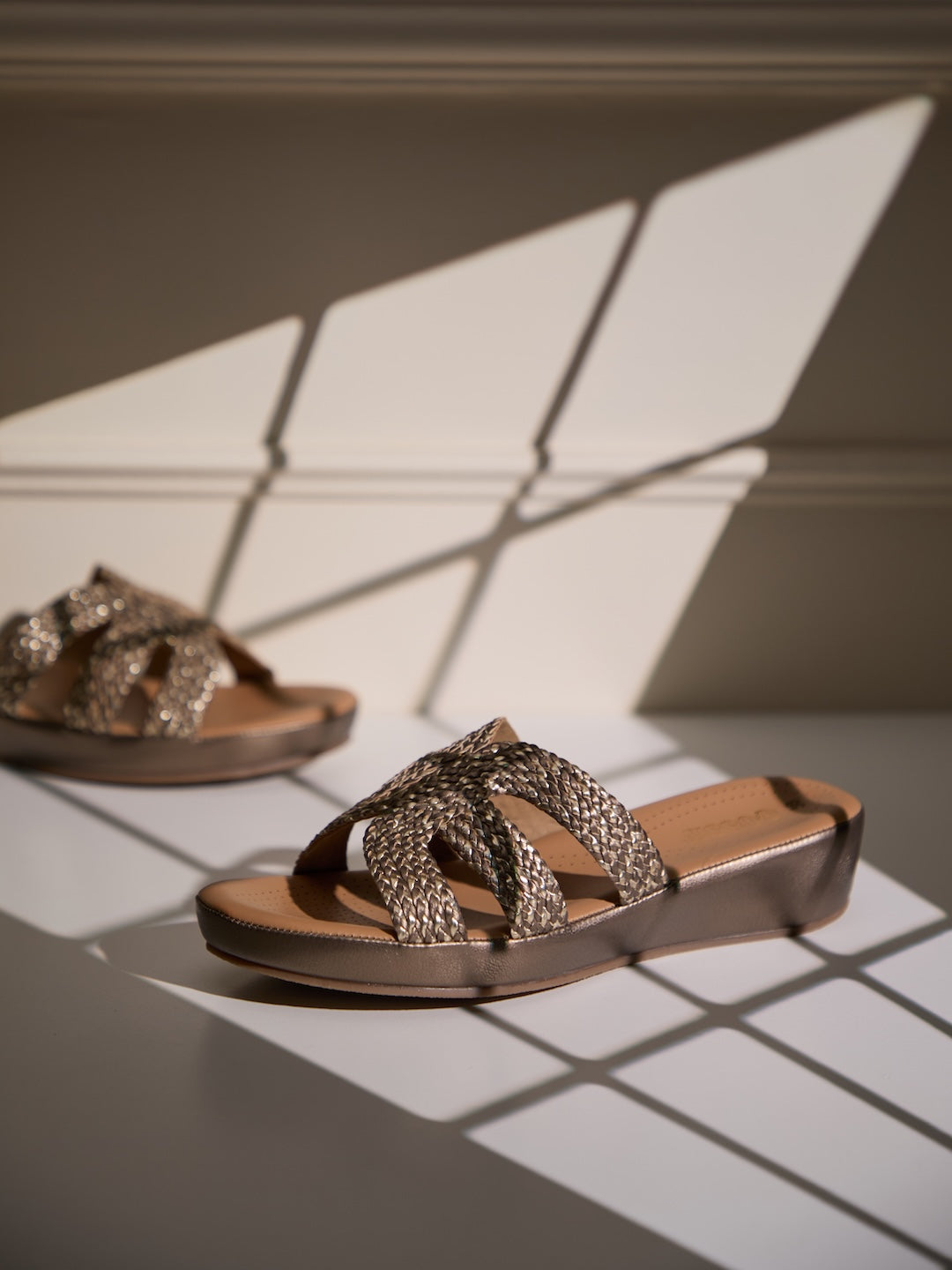 Blush Interlace Slides