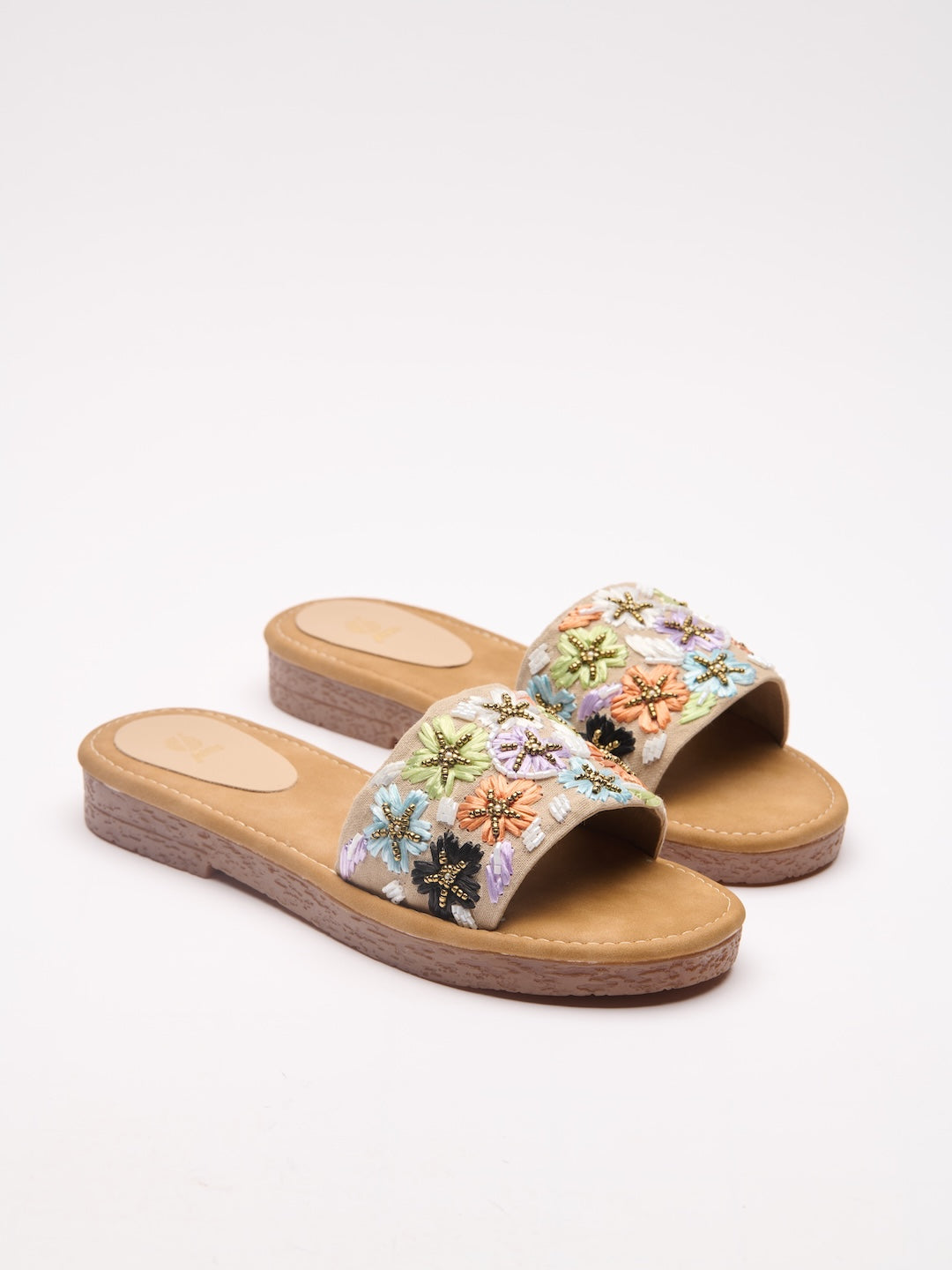 Raffia Bloom Slides