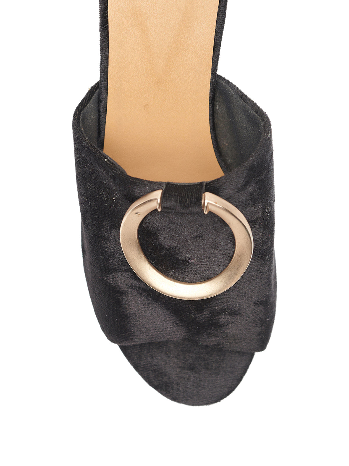 Suede Slide With Metallic Ring