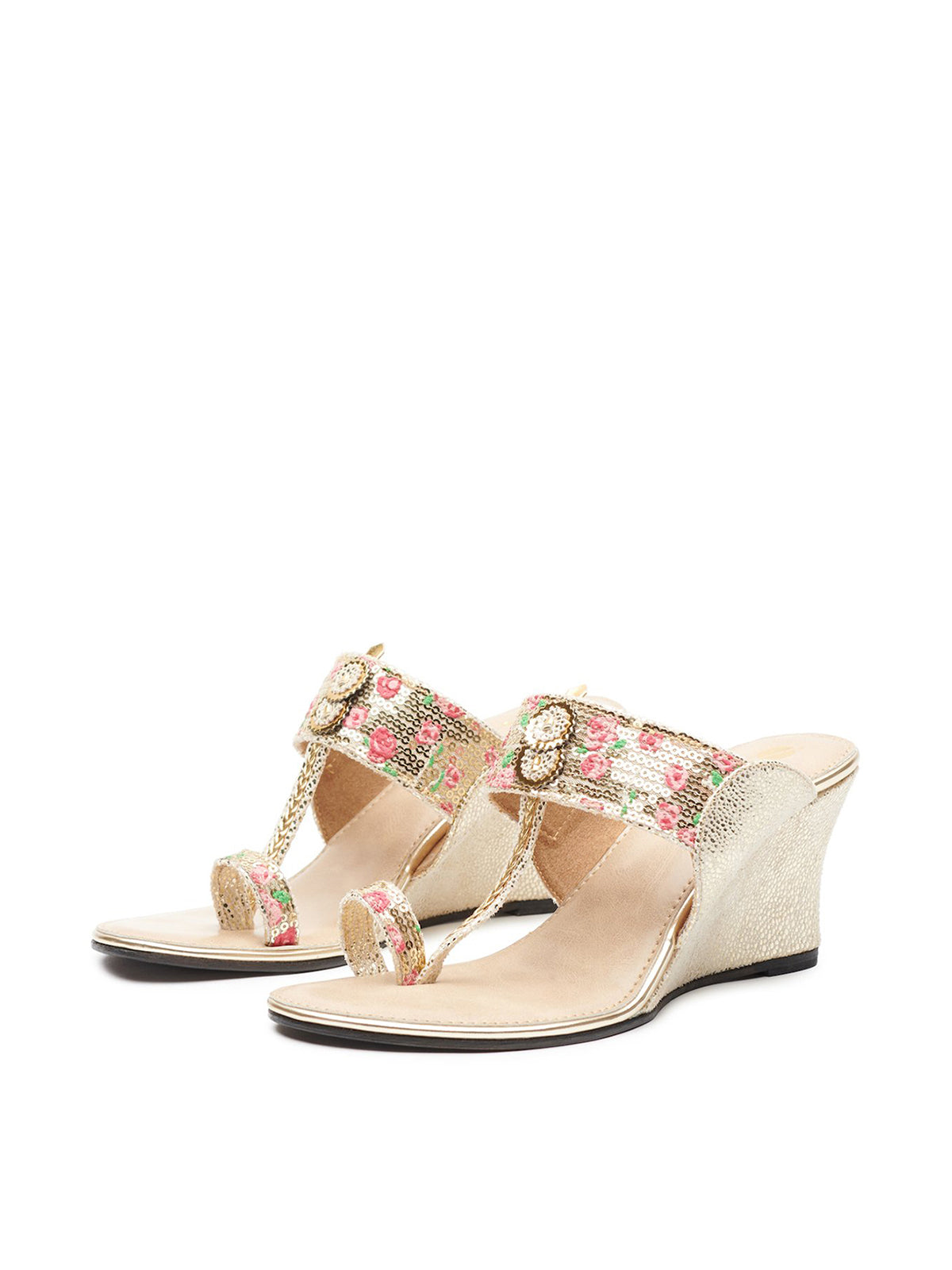 Floral Sequinned Wedge